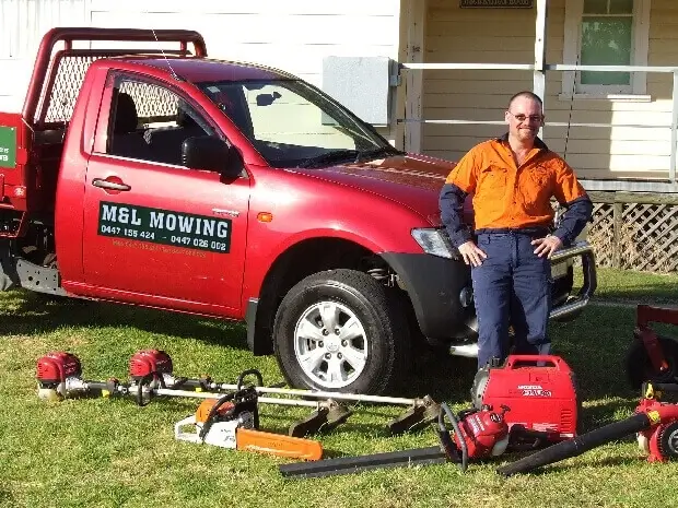 Mark Maggs and M & L Mowing ute and equipment